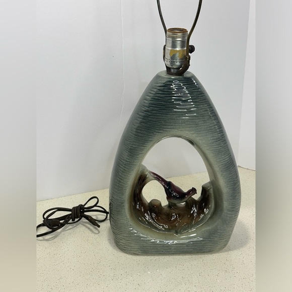 Vintage 1950s MCM Texans Inc Ceramic Teardrop Double Illuminated Table Lamp - Picture 8 of 13